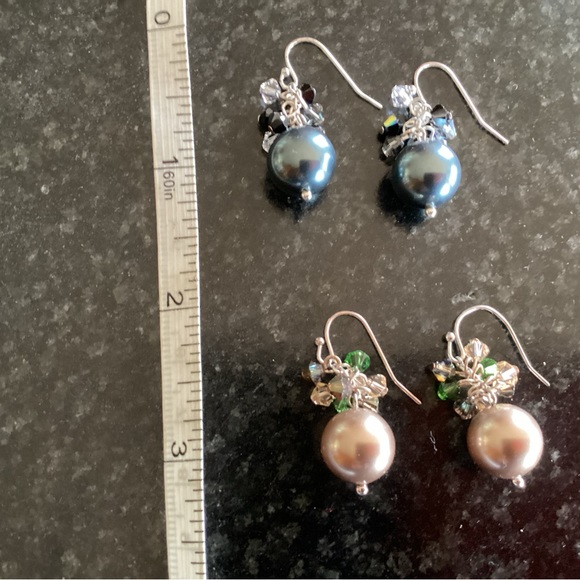 Set of two NEW, never worn pairs beautiful earrings made with Swarovski crystals - Picture 5 of 6